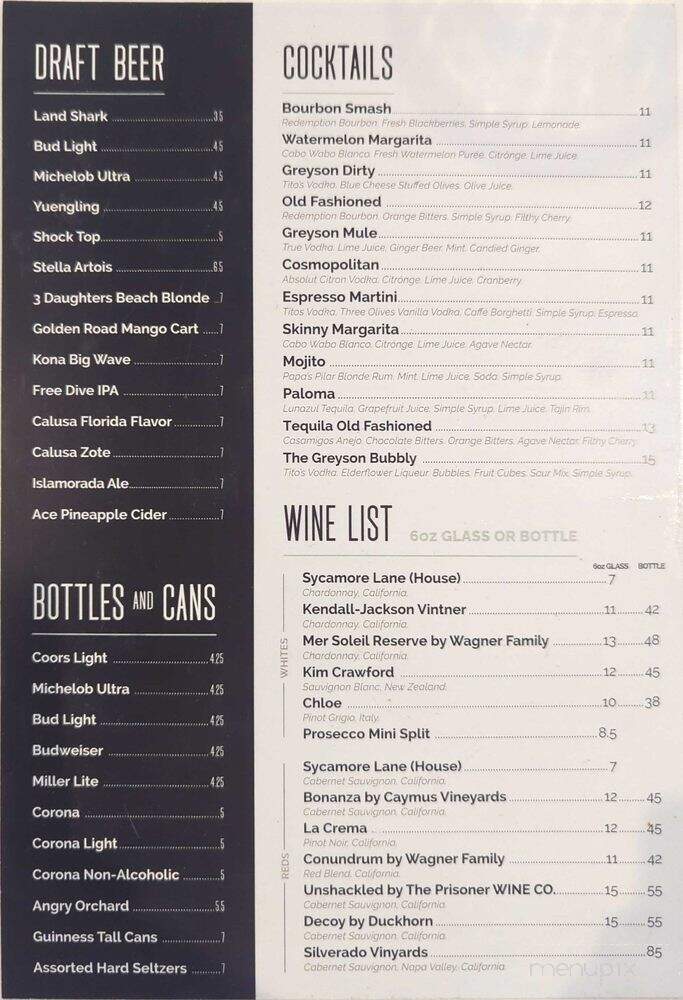 The Greyson - Lakewood Ranch, FL menu_pic