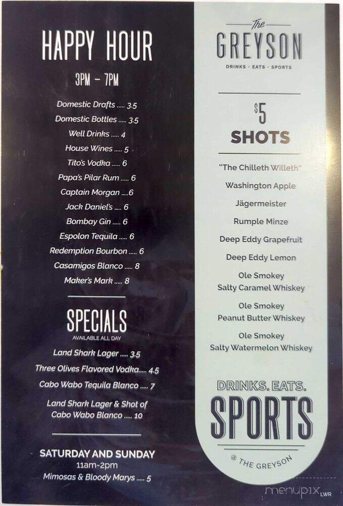 The Greyson - Lakewood Ranch, FL menu_pic