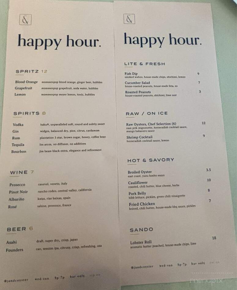 J&C Oyster - Hollywood, FL menu_pic