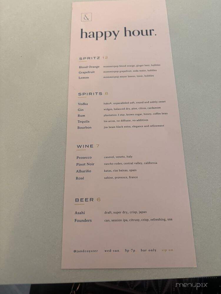 J&C Oyster - Hollywood, FL menu_pic