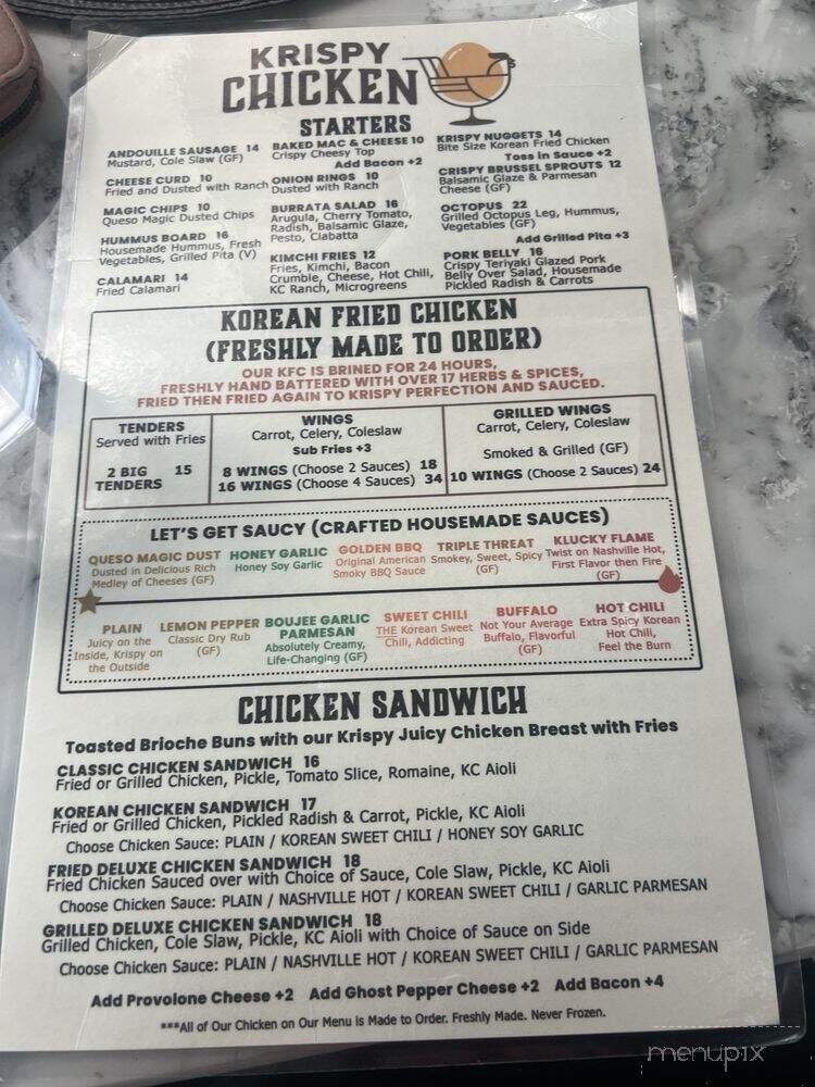 Krispy Chicken - Weston, FL menu_pic