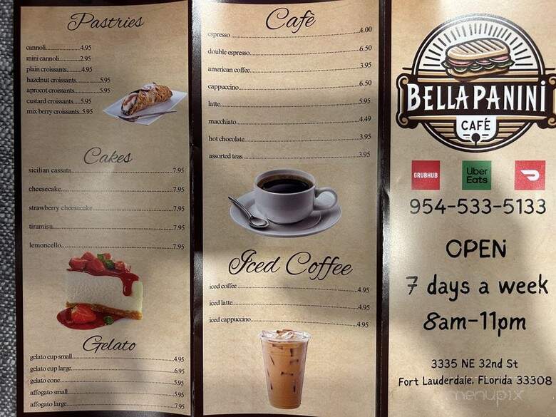 Bella Panini Cafe - Fort Lauderdale, FL menu_pic