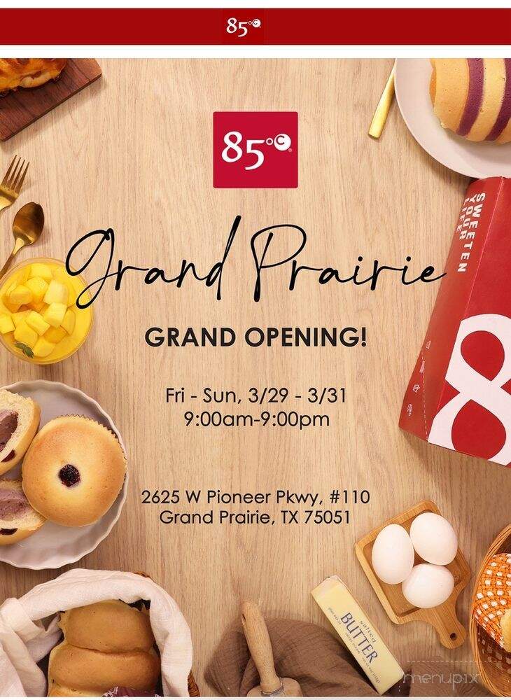 85 Degrees C Bakery Cafe - Grand Prairie, TX menu_pic