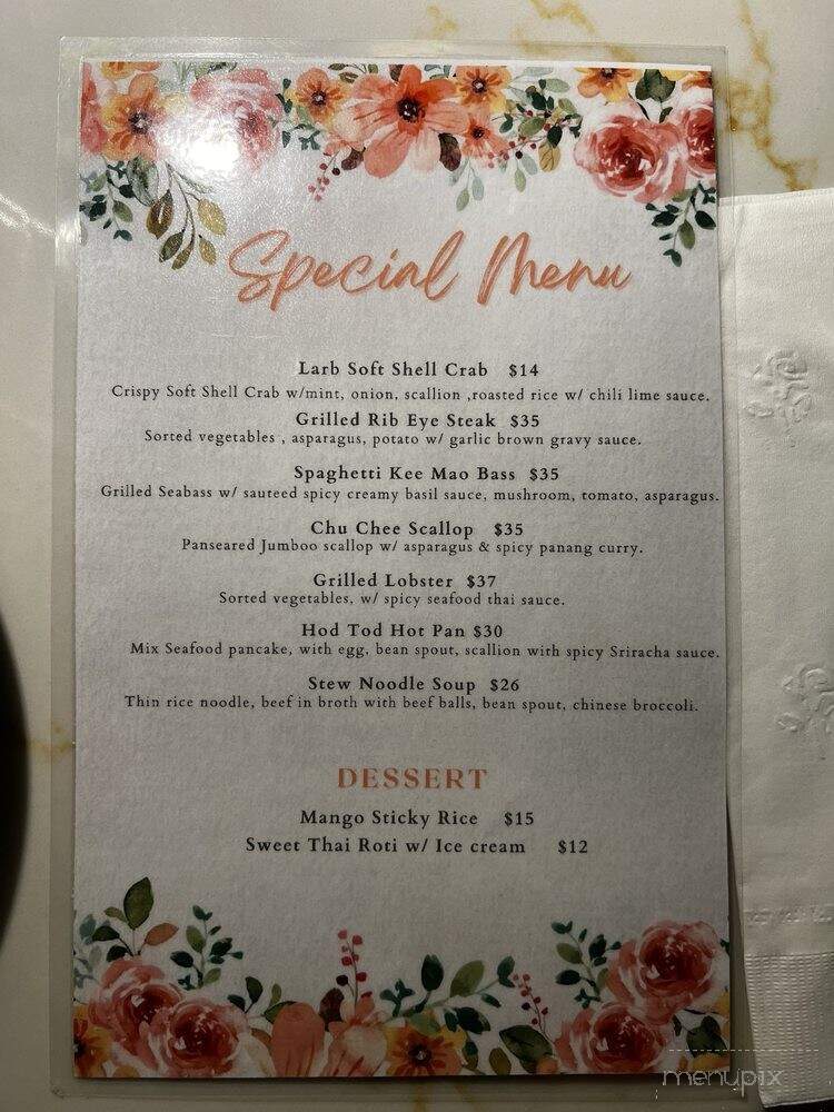 Thonglor Thai Bistro - Denville, NJ menu_pic