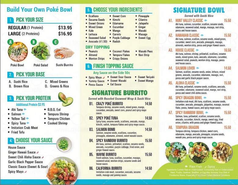 Poke Bowl - Wayne, NJ menu_pic