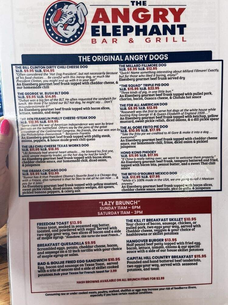 The Angry Elephant - Little Elm, TX menu_pic