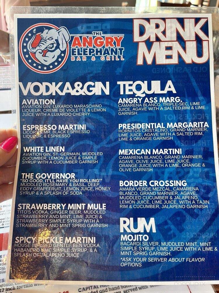 The Angry Elephant - Little Elm, TX menu_pic