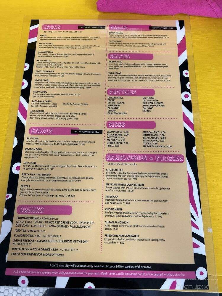 Nacho Kat - Covington, LA menu_pic