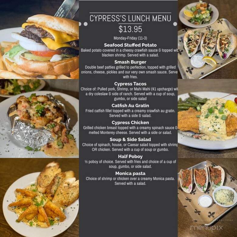 Cypress Restaurant and Bar - Slidell, LA menu_pic