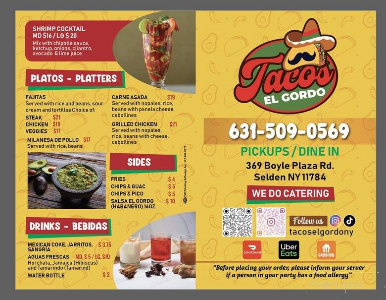 Tacos el Gordo - Port Jefferson Station, NY menu_pic