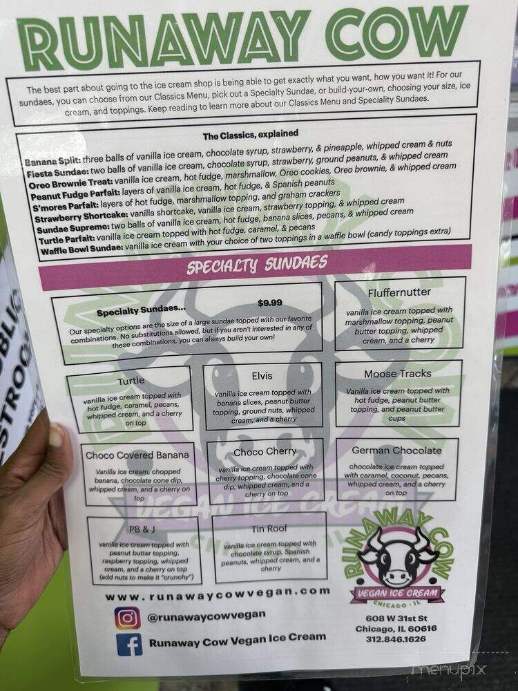 Runaway Cow - Chicago, IL menu_pic