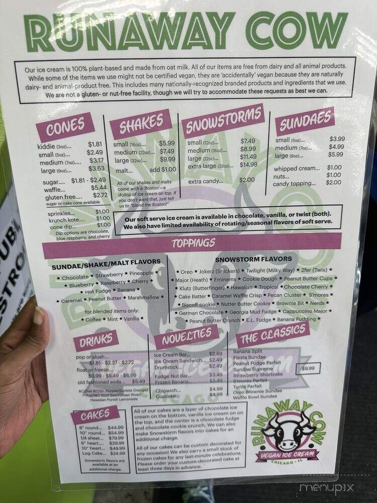 Runaway Cow - Chicago, IL menu_pic