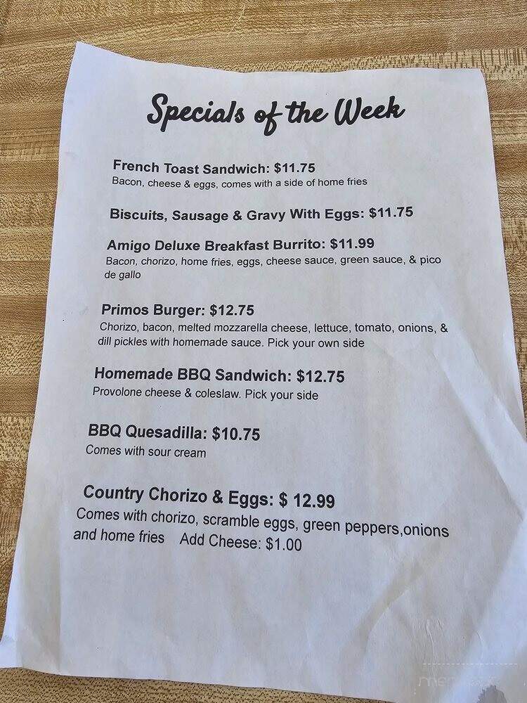 Garcia's Bistro - Salem, VA menu_pic