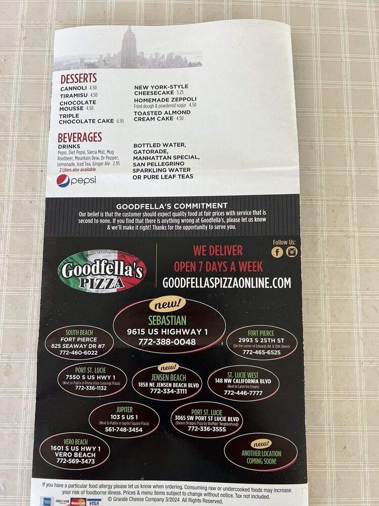 Goodfella's Pizza - Sebastian, FL menu_pic