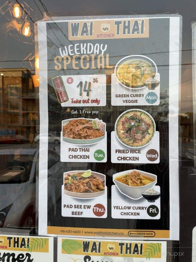 Wai Thai Kitchen - North York, ON menu_pic