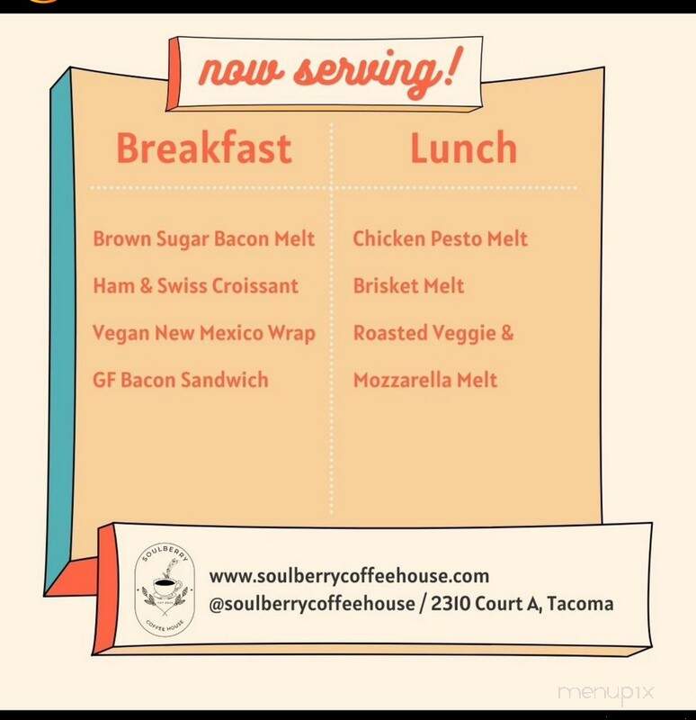 Soulberry Coffee House - Tacoma, WA menu_pic
