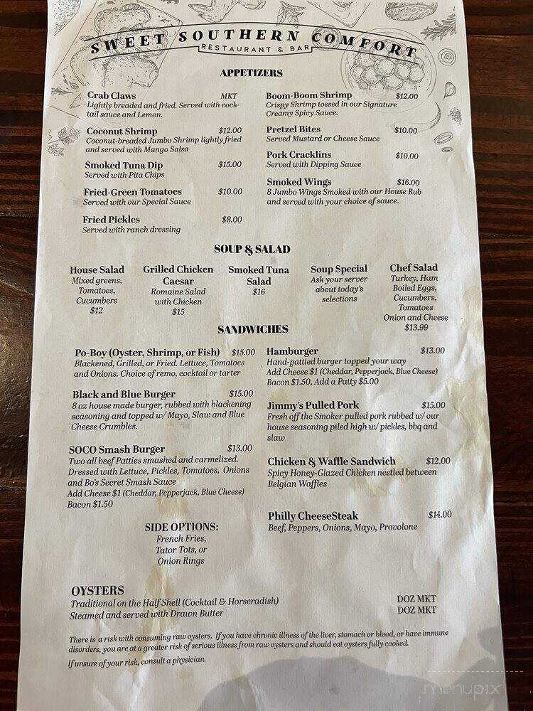 Sweet Southern Comfort - DeFuniak Springs, FL menu_pic