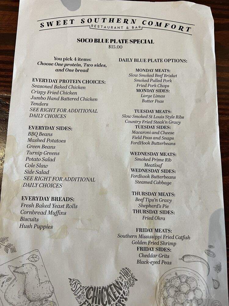 Sweet Southern Comfort - DeFuniak Springs, FL menu_pic