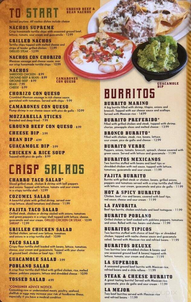 El Bronco - Brookville, OH menu_pic