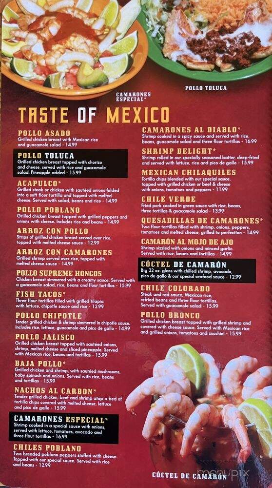 El Bronco - Brookville, OH menu_pic