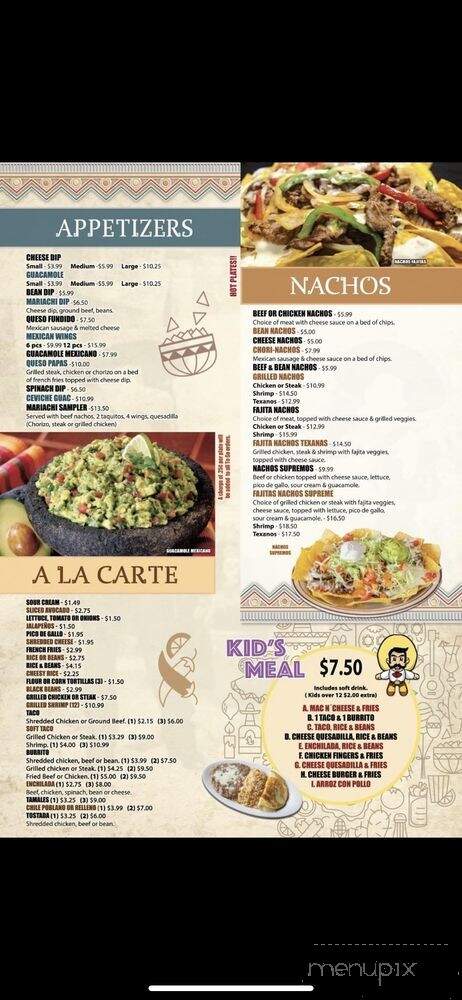 El Mariachi Mexican Restaurant - Byhalia, MS menu_pic