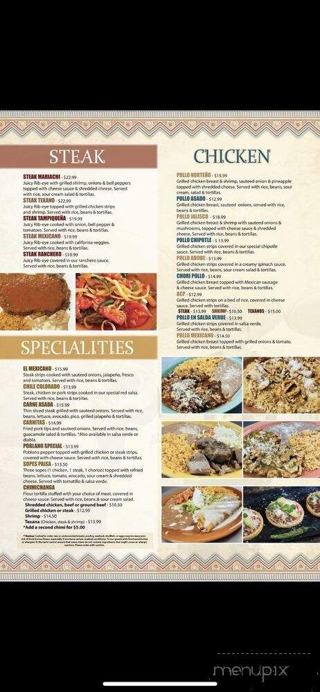 El Mariachi Mexican Restaurant - Byhalia, MS menu_pic