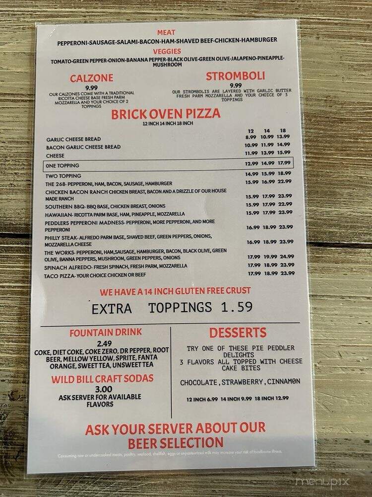 The Pie Peddler - Gainesboro, TN menu_pic