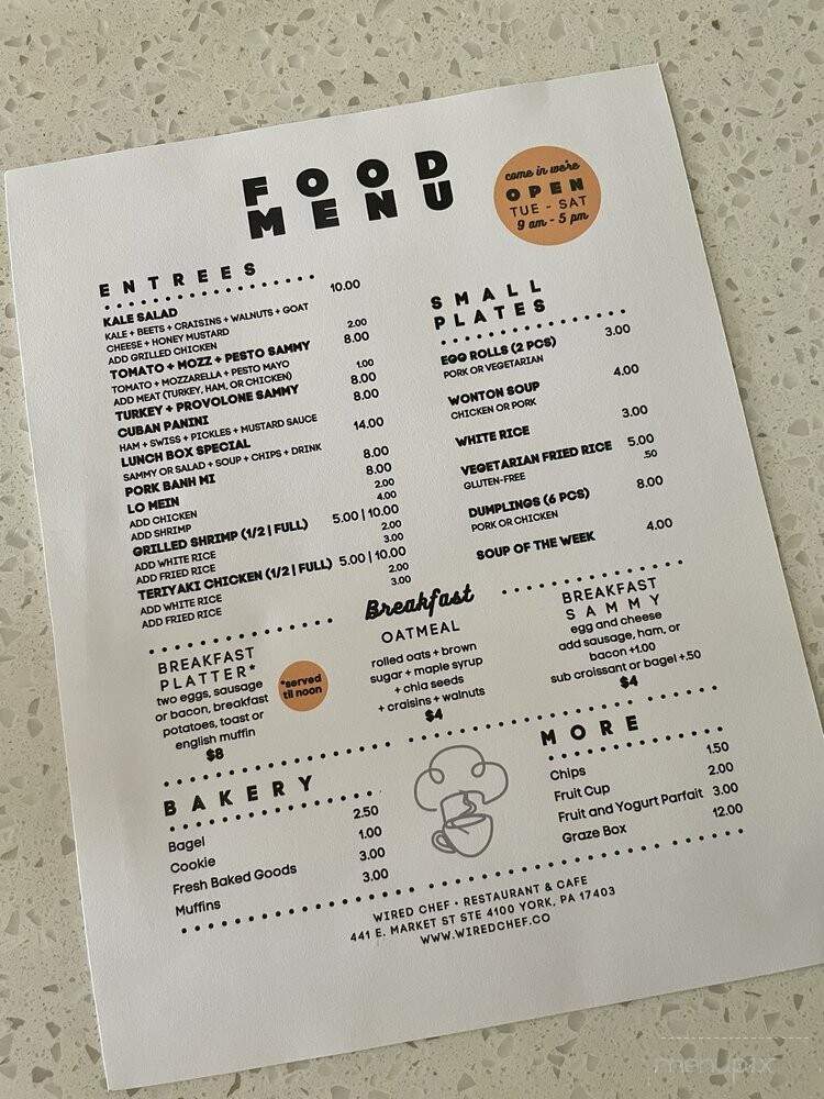 Wired Chef - York, PA menu_pic