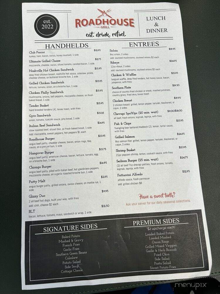Roadhouse Grill - De Motte, IN menu_pic