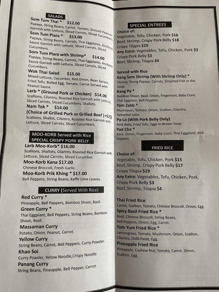 Wok Thai Food - Astoria, NY menu_pic
