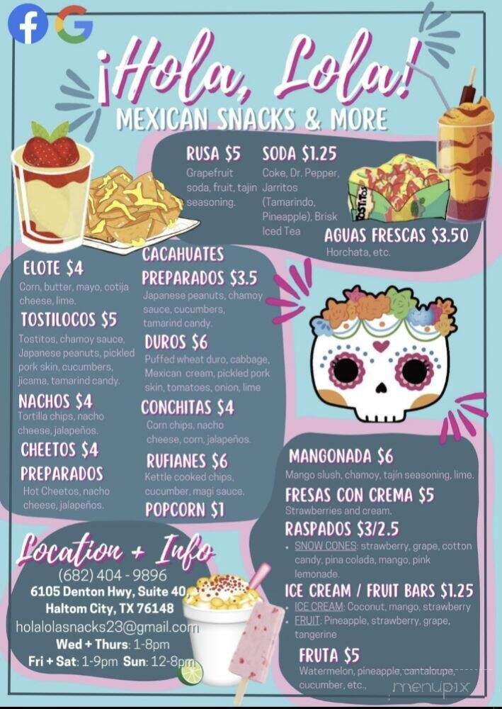 Hola Lola - Haltom City, TX menu_pic