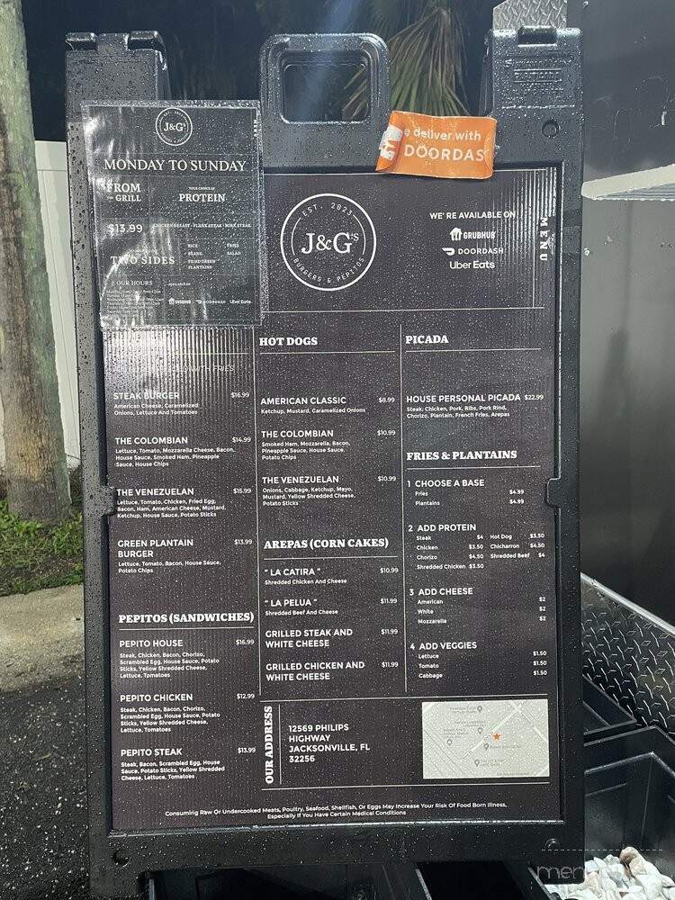 J & G's Burgers & Pepitos - Jacksonville, FL menu_pic