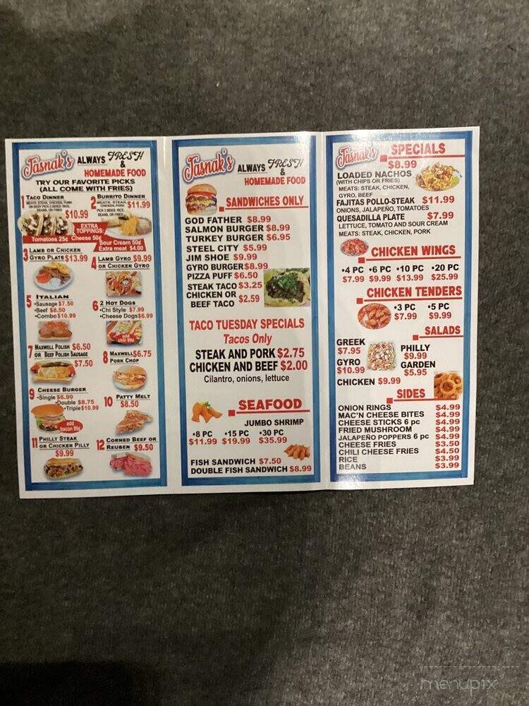 Jasnak - Gary, IN menu_pic