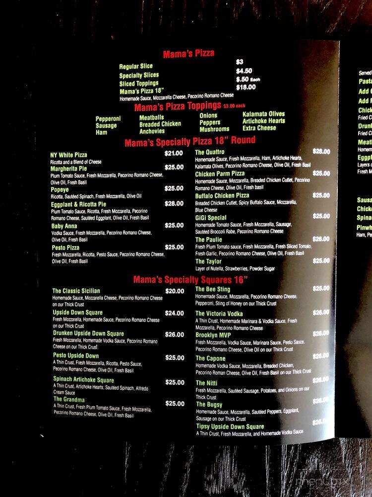 Mama's Pizzeria - Roxbury Township, NJ menu_pic