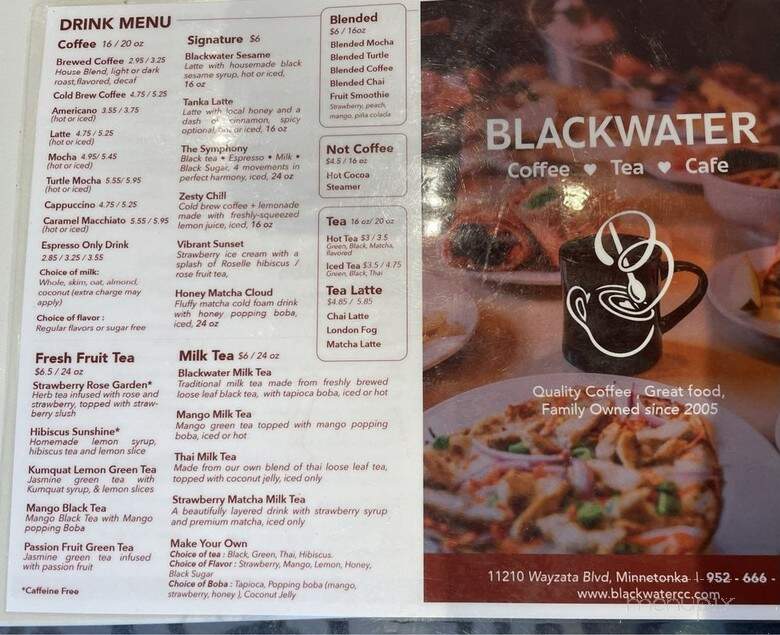 Blackwater Coffee & Cafe - Minnetonka, MN menu_pic