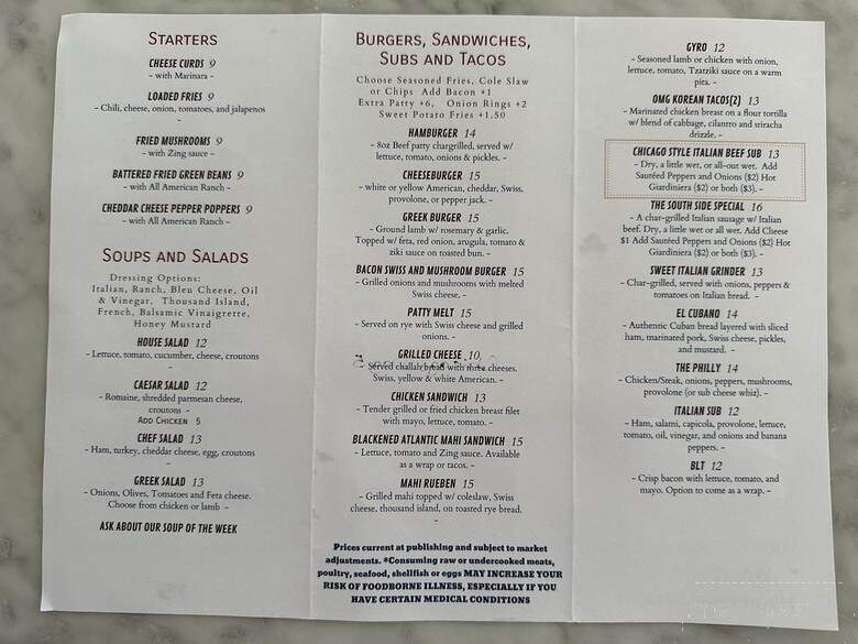 Joe's All American Tap Cafe - Vero Beach, FL menu_pic