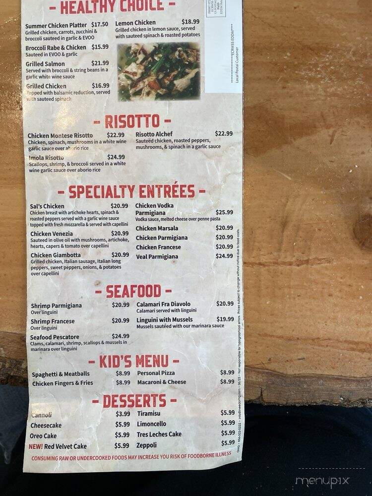Nostra Pizza - Voorhees Township, NJ menu_pic
