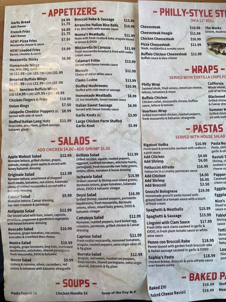 Nostra Pizza - Voorhees Township, NJ menu_pic