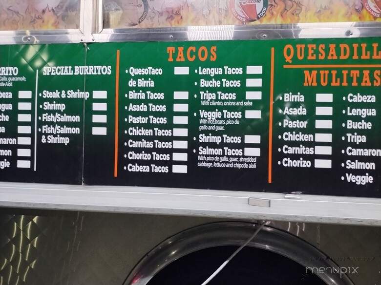 El Tacote Tacos - Encino, CA menu_pic