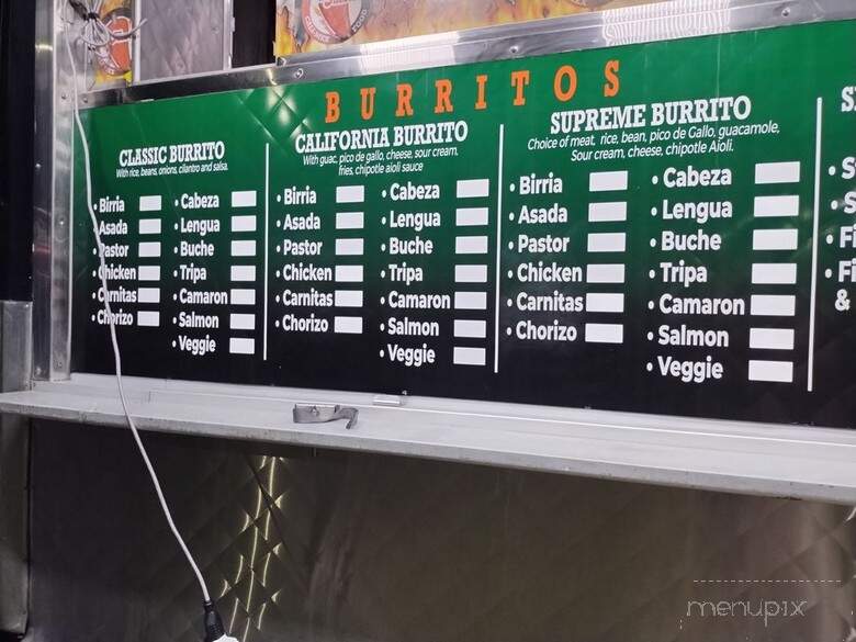 El Tacote Tacos - Encino, CA menu_pic
