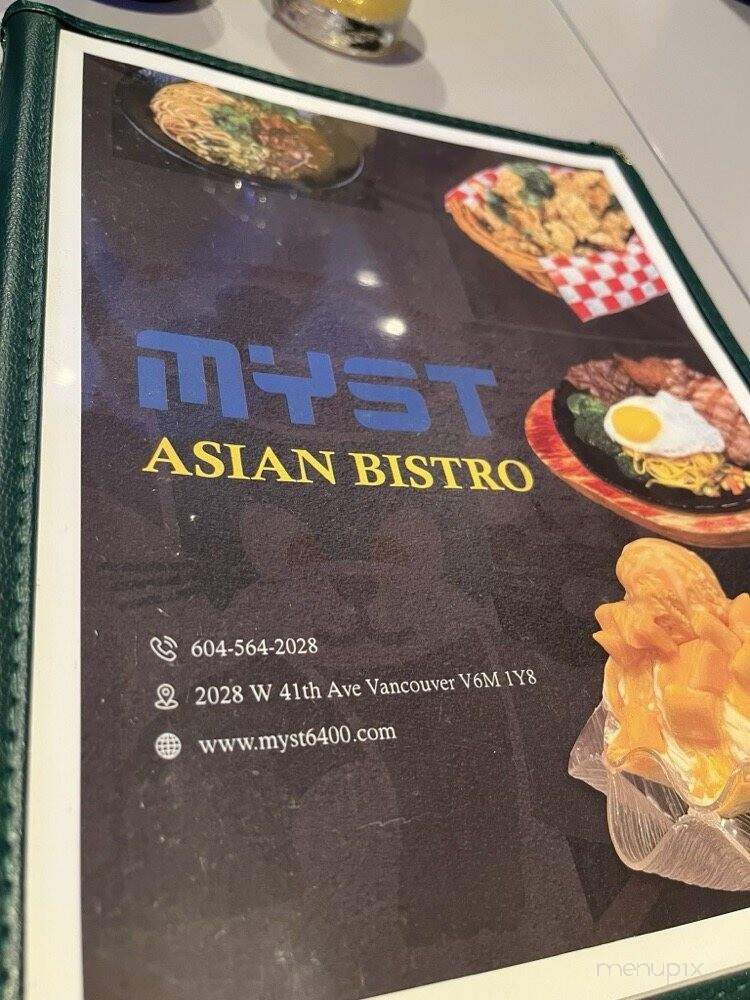 Myst Asian Bistro - Vancouver, BC menu_pic