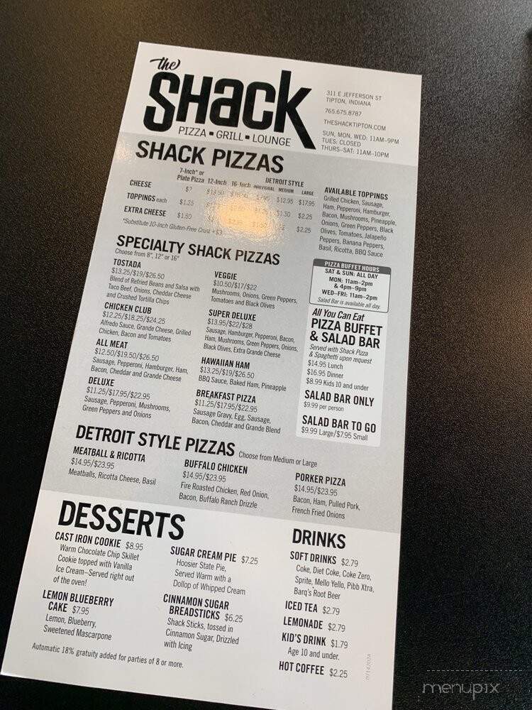 The Shack Tipton - Tipton, IN menu_pic