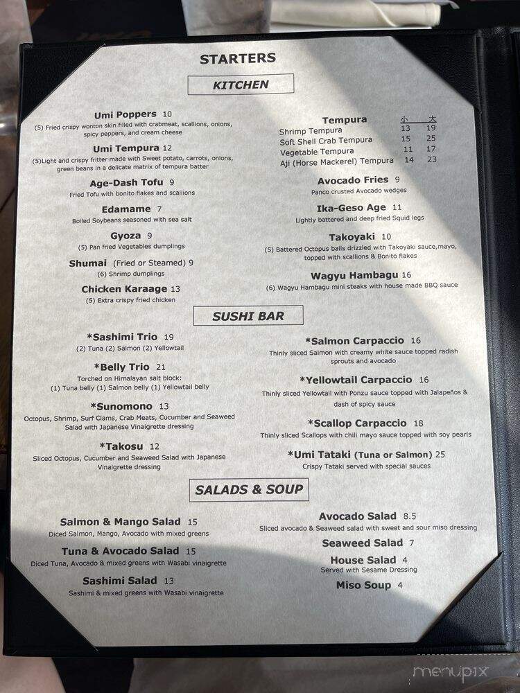 Sushi Umi - Tysons, VA menu_pic