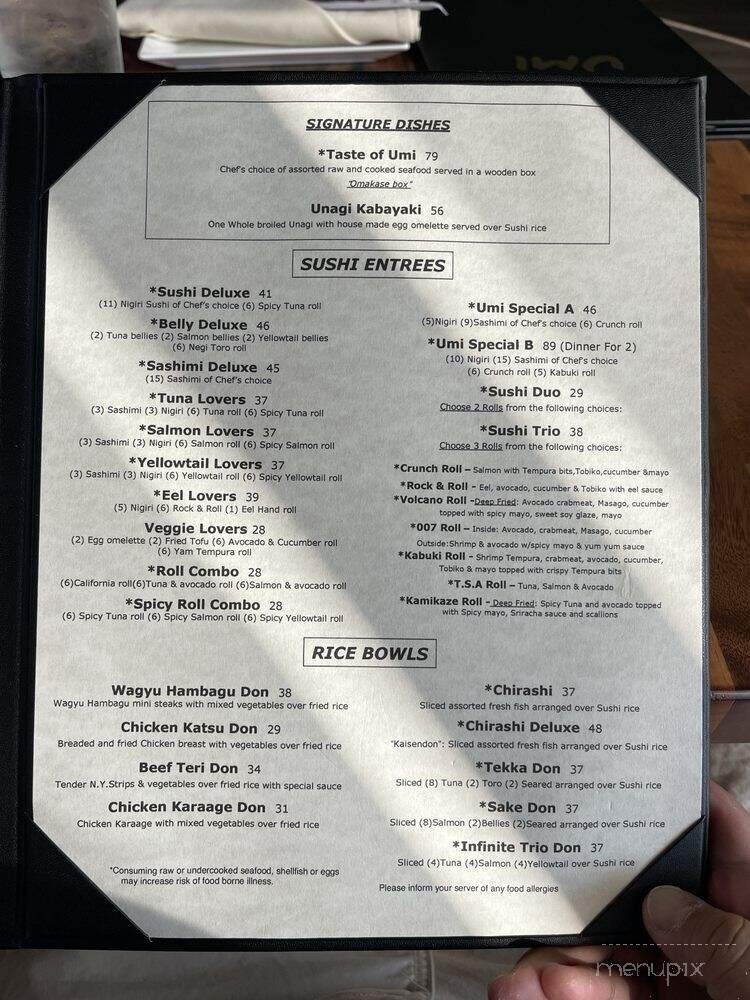 Sushi Umi - Tysons, VA menu_pic