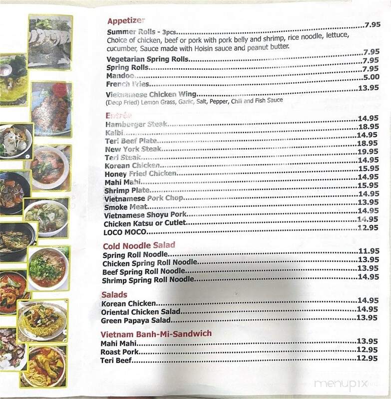 Pho Bistro - Hilo, HI menu_pic