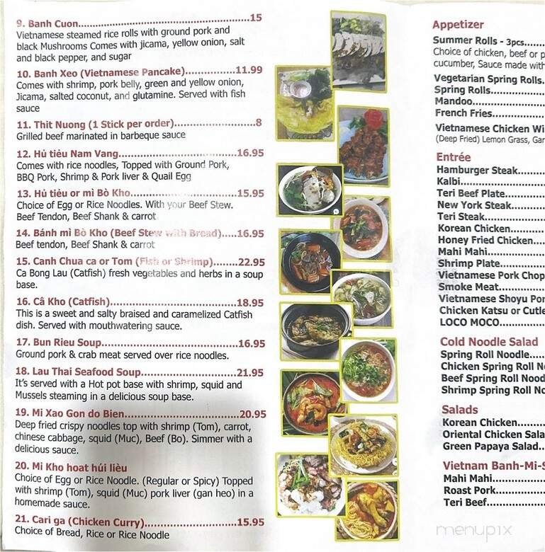 Pho Bistro - Hilo, HI menu_pic
