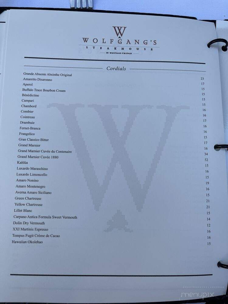 Wolfgangs Steakhouse - Kihei, HI menu_pic