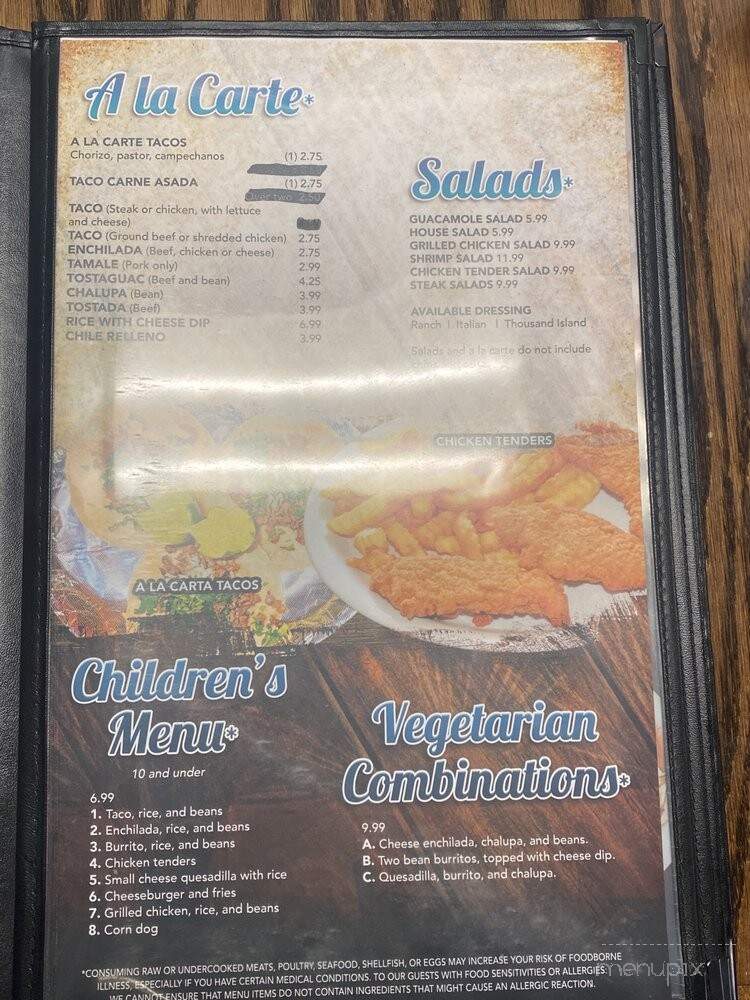 El Mezcal Mexican Restaurant Bar and Grill - Madison, AL menu_pic