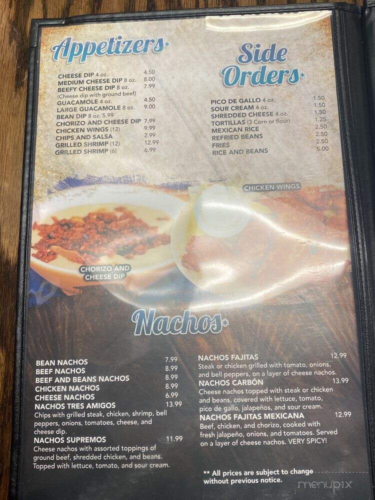 El Mezcal Mexican Restaurant Bar and Grill - Madison, AL menu_pic