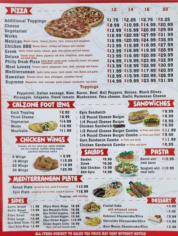 In and Out Pizzeria - Lemon Grove, CA menu_pic